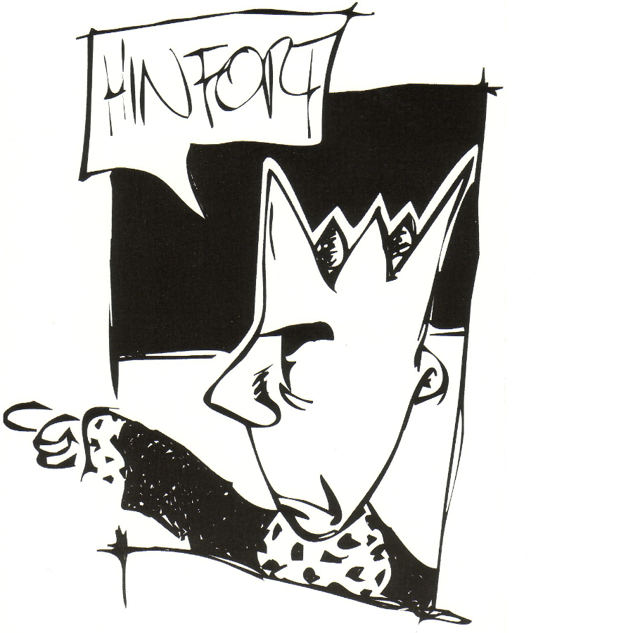 Zeichnung eines Königs, der 'Hinfort' sagt