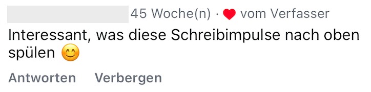 Instagram-Feedback auf Schreibimpulse
