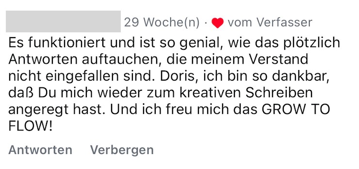 Instagram-Feedback auf einen Schreibimpuls