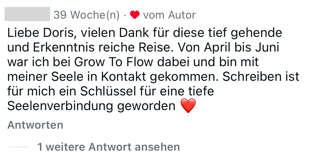 Instagram-Feedback auf mein Programm 'Grow To Flow'
